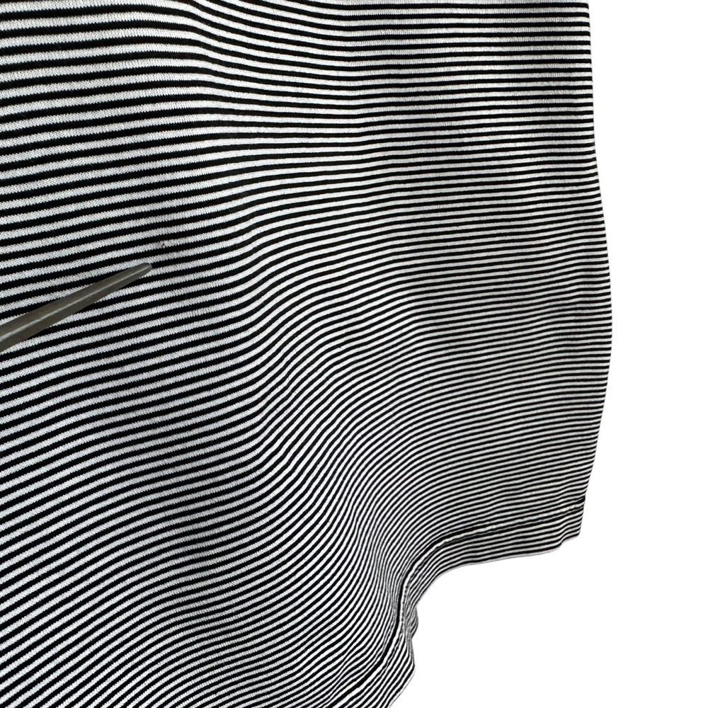 Burberry Golf Mens Striped Short Sleeve Polo Shirt Size Large Black White Cotton - Picture 6 of 10